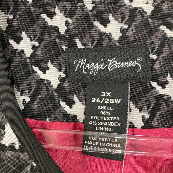 New Maggie Barnes size 3X Black White Houndstooth Blazer Preppy Office - Picture 2 of 8
